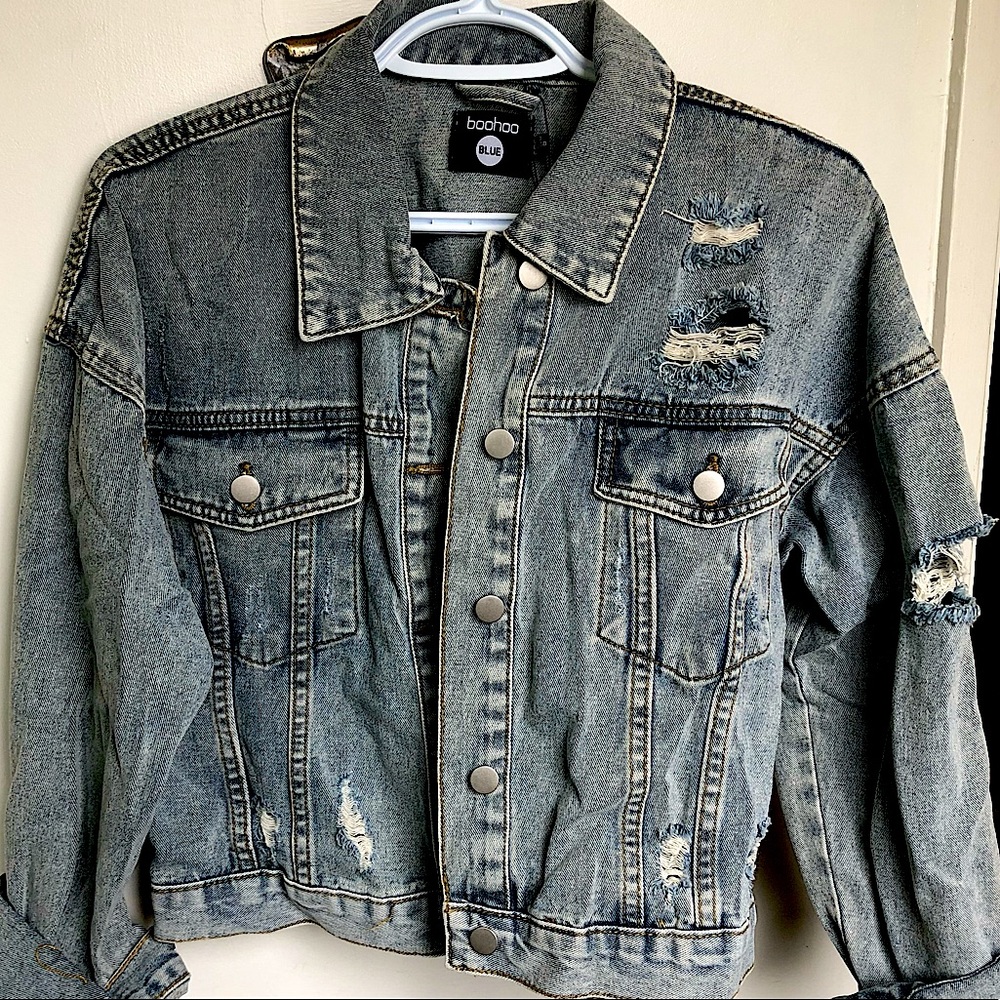 JACKET EN JEANS BLEU DÉLAVÉ À VENDRE SIZE US6